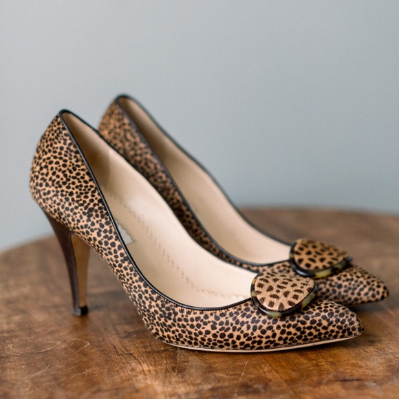 Oscar de la Renta Ponyhair Animal Print Pumps Size 37.5 Women's Size 7 - Picture 8 of 13